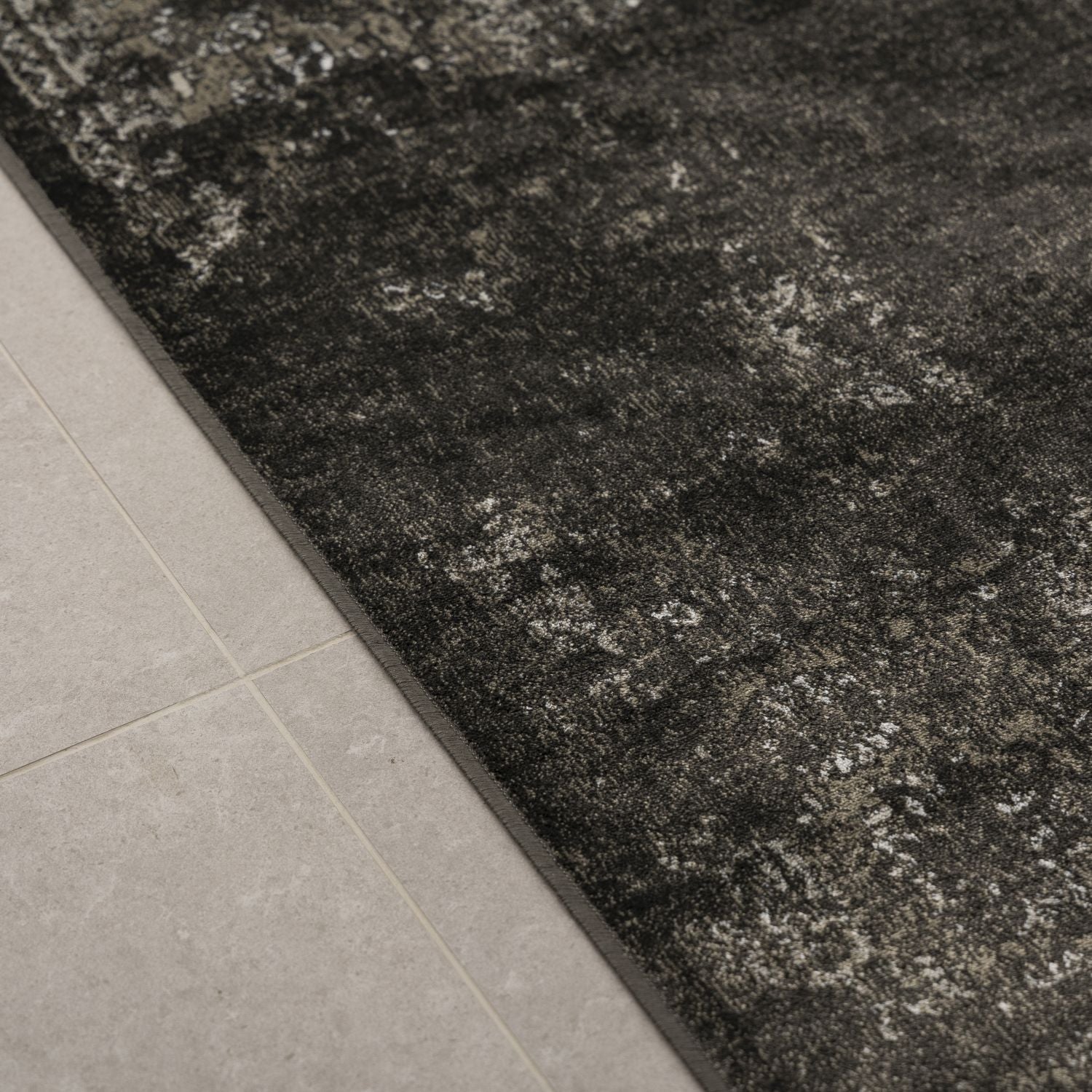 Dun Vloerkleed met Anti-Slip Antraciet Laagpolig Tapijt Omid Vintage