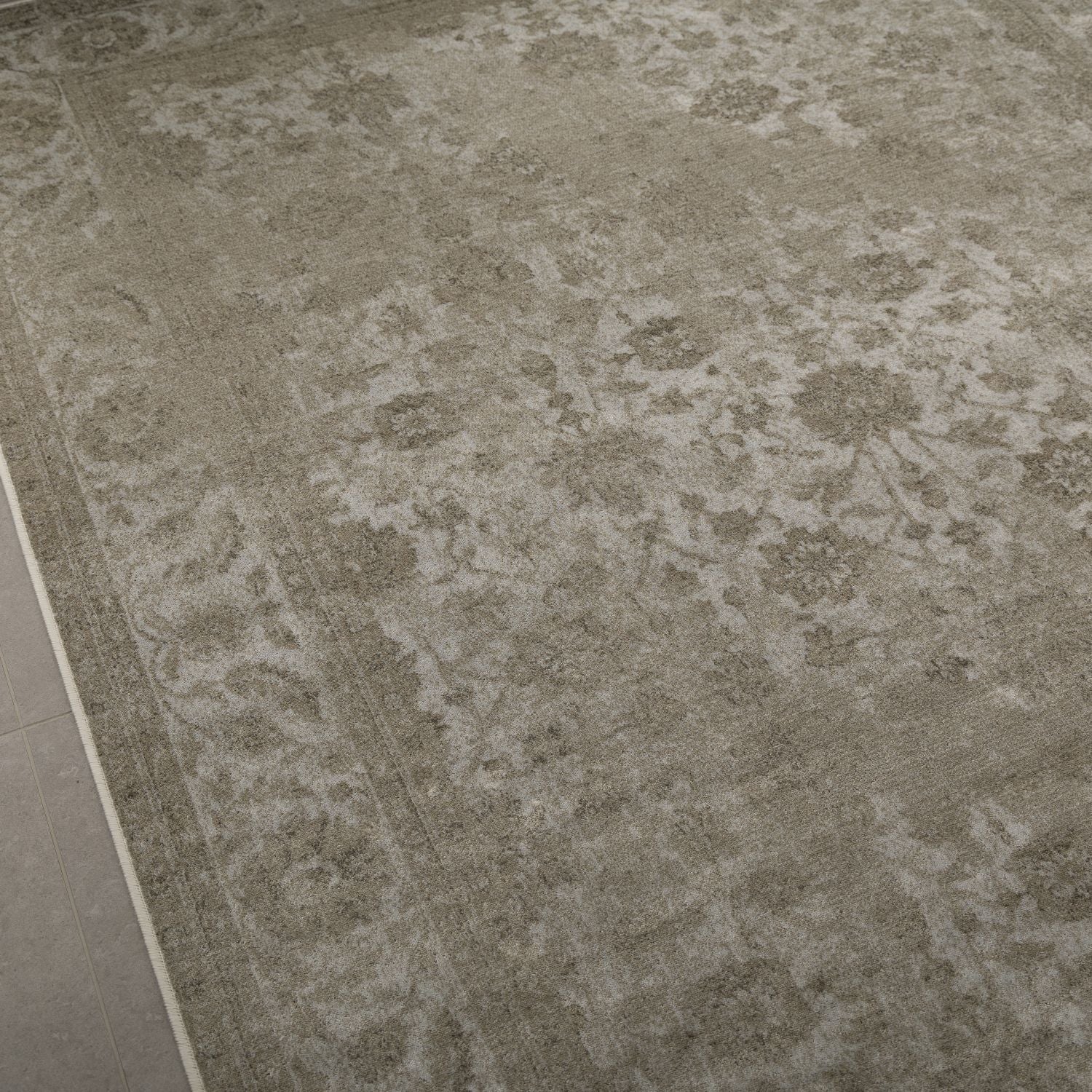 Dun Vloerkleed met Anti-Slip Beige Laagpolig Tapijt Omid Vintage