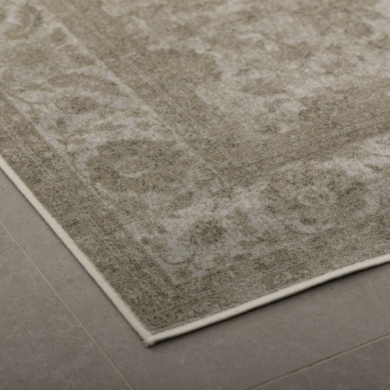 Dun Vloerkleed met Anti-Slip Beige Laagpolig Tapijt Omid Vintage