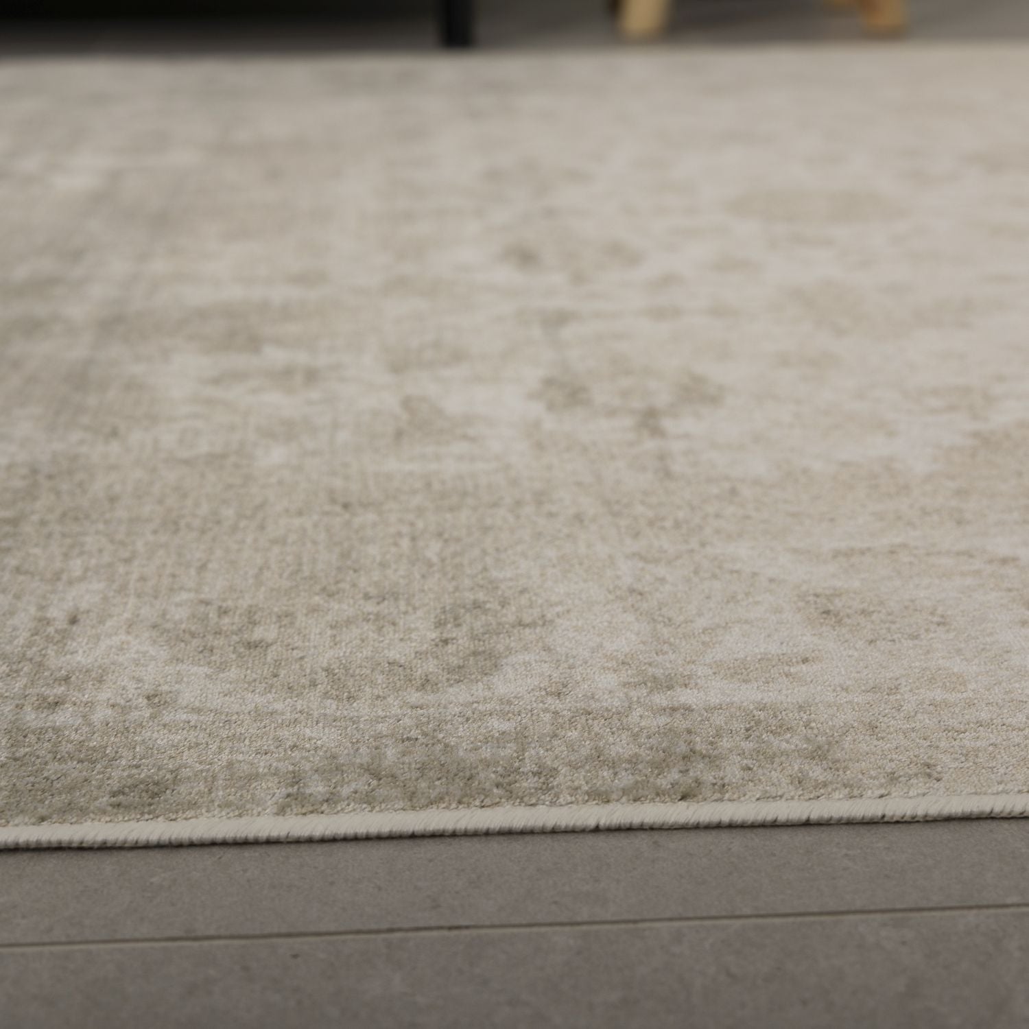 Dun Vloerkleed met Anti-Slip Beige Laagpolig Tapijt Omid Vintage