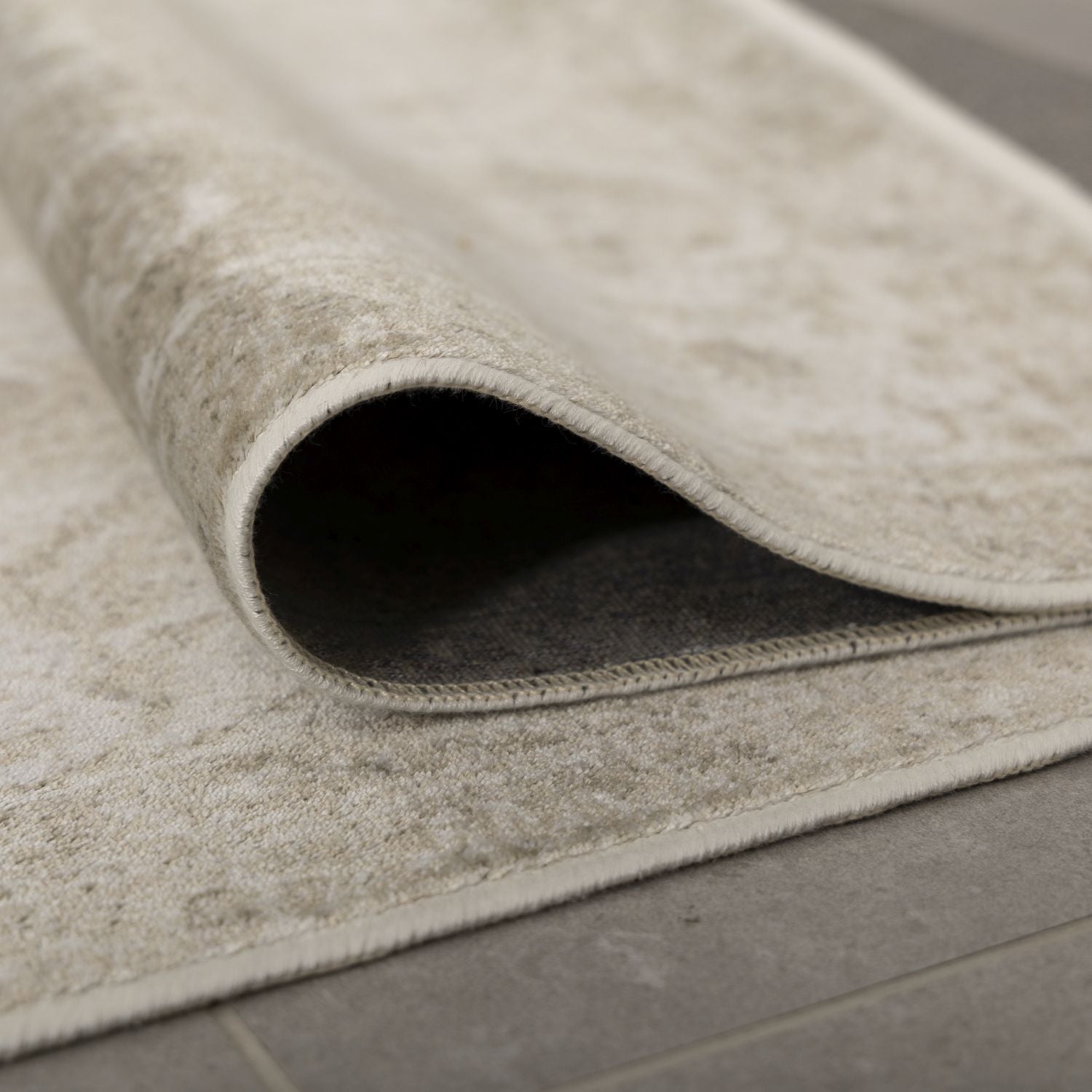 Dun Vloerkleed met Anti-Slip Beige Laagpolig Tapijt Omid Vintage