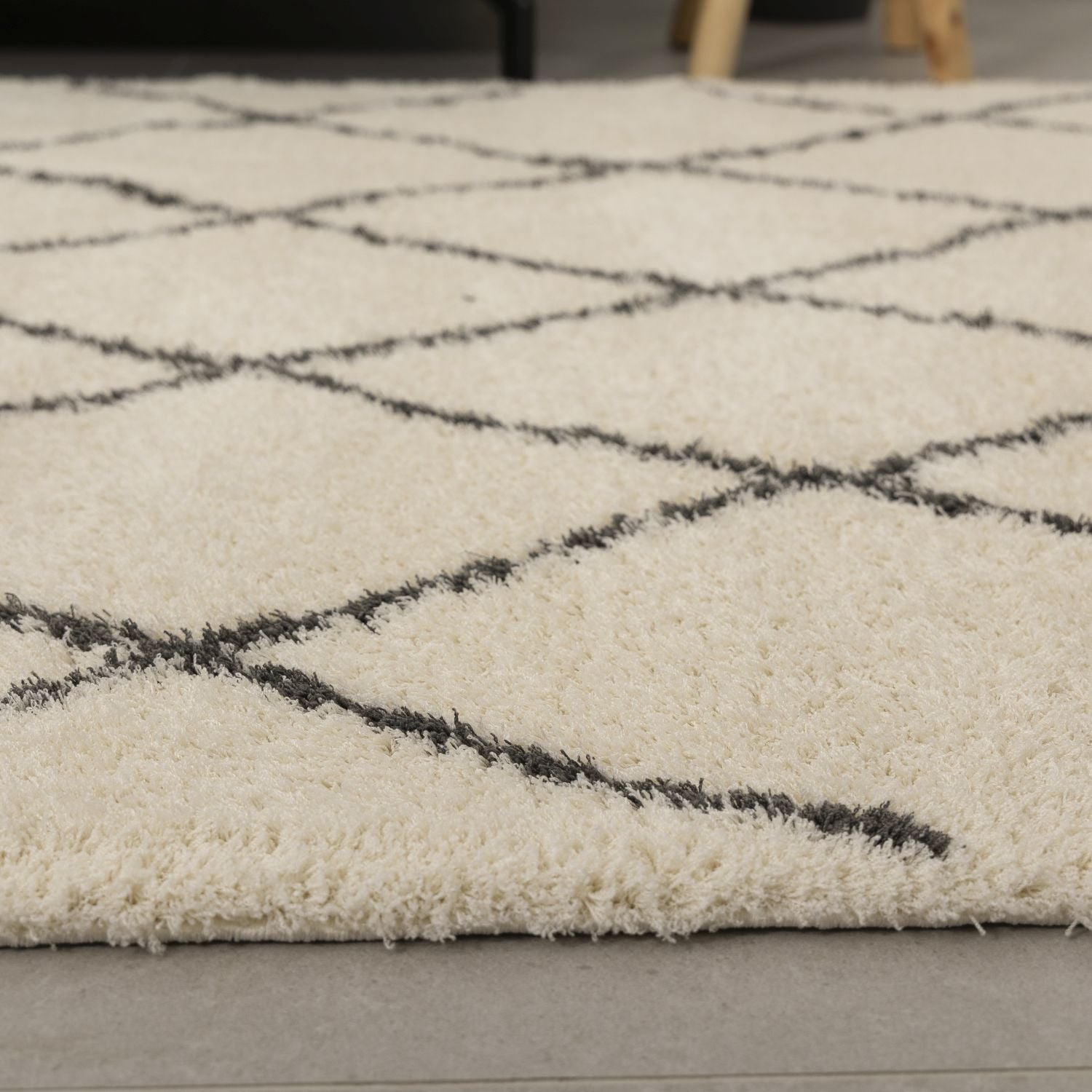 Crème Hoogpolig Vloerkleed Omid Belgian Soft Scandinavisch Wasbaar Tapijt