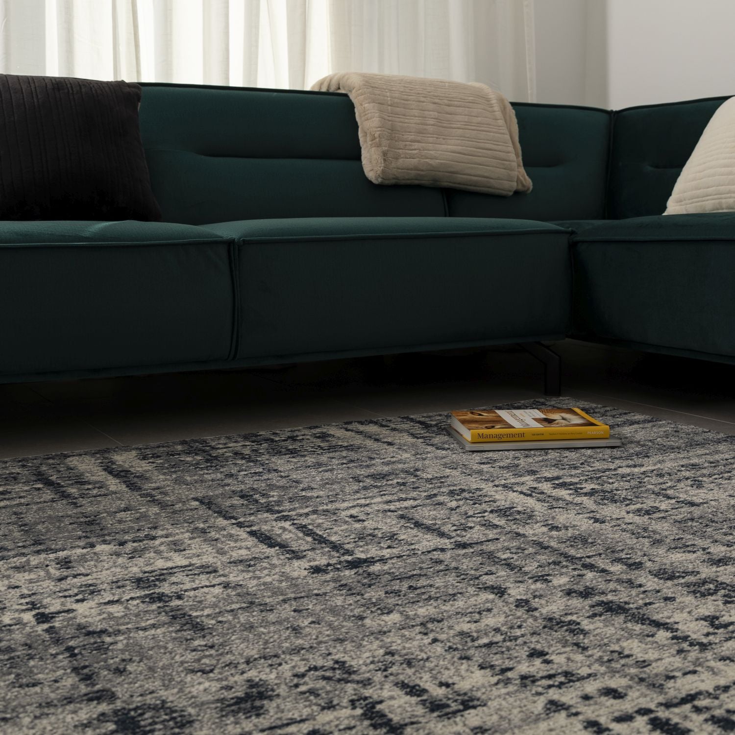 Blauw Tapijt Laagpolig Vloerkleed Omid Modern Belgian