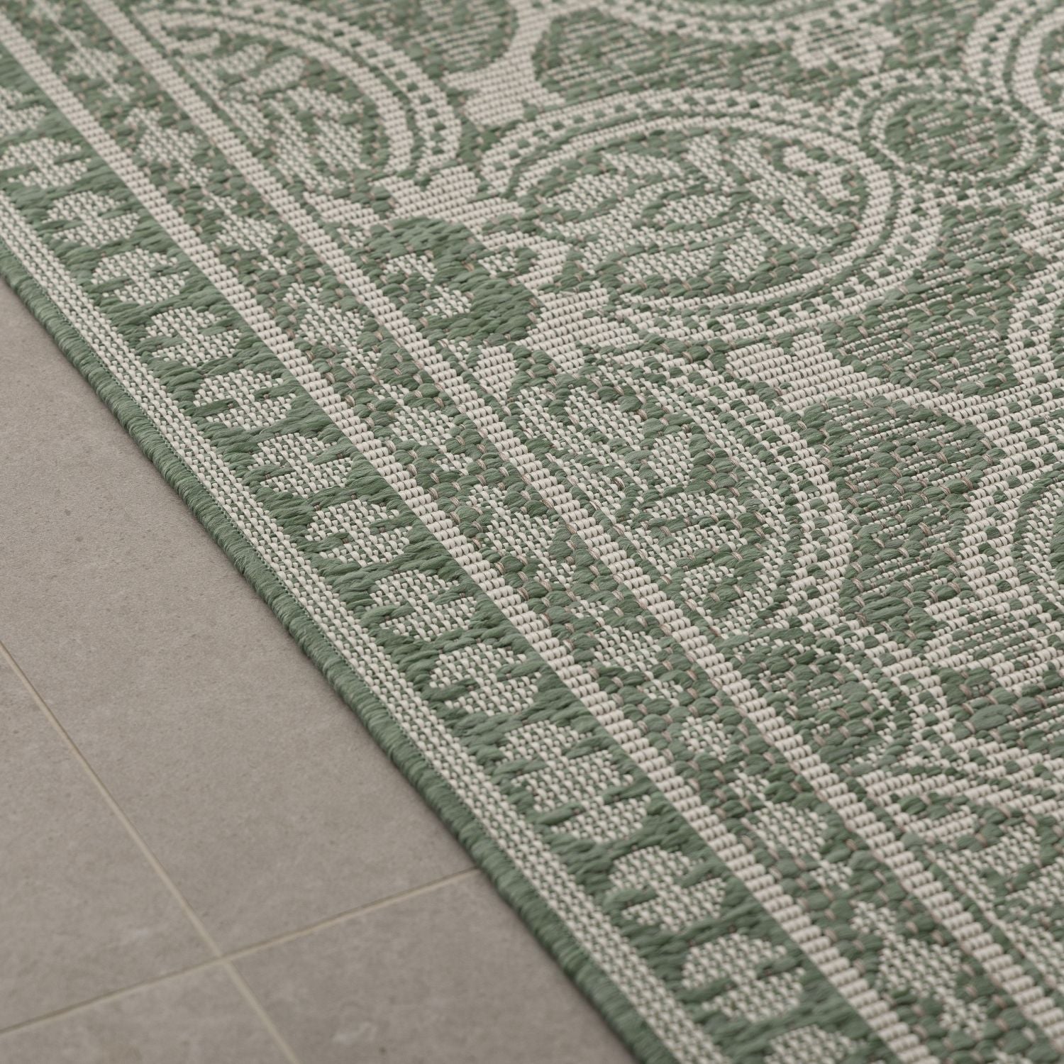 Vloerkleed Buiten - Buitenkleed Laagpolig Groen Vloerkleed Omid Outdoor Tapijt