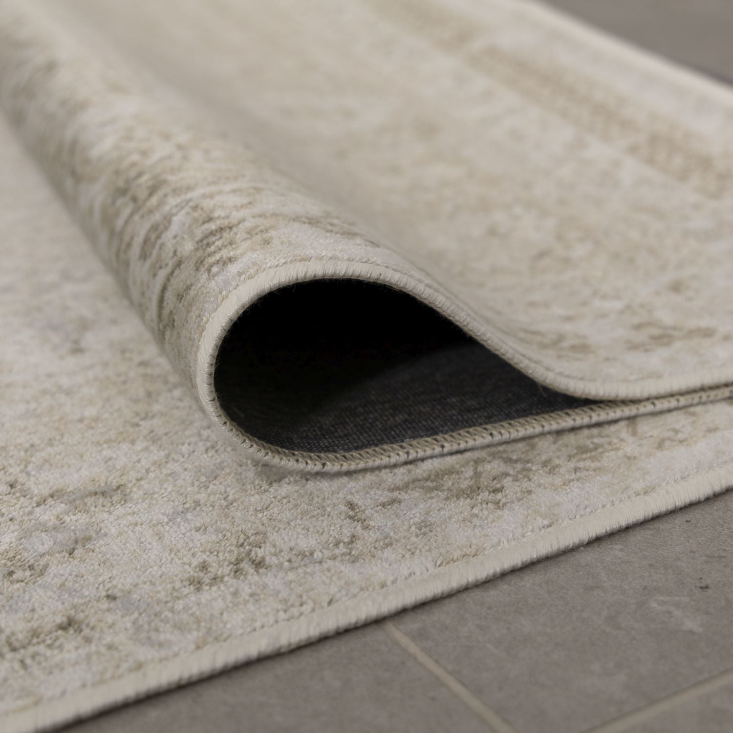 Dun Vloerkleed met Anti-Slip Beige Laagpolig Tapijt Omid Vintage