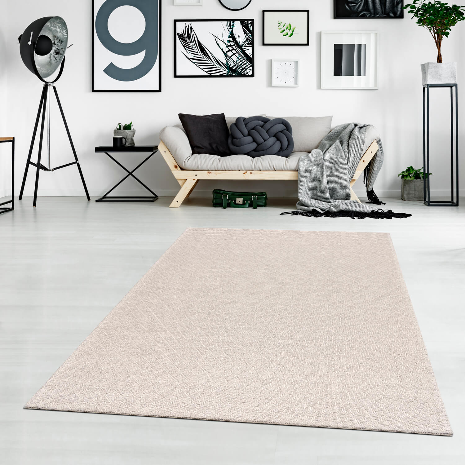 Beige Tapijt Vlakgeweven  Vloerkleed - Omid Vlakgeweven - Gemakkelijk in onderhoud - Omid Carpets