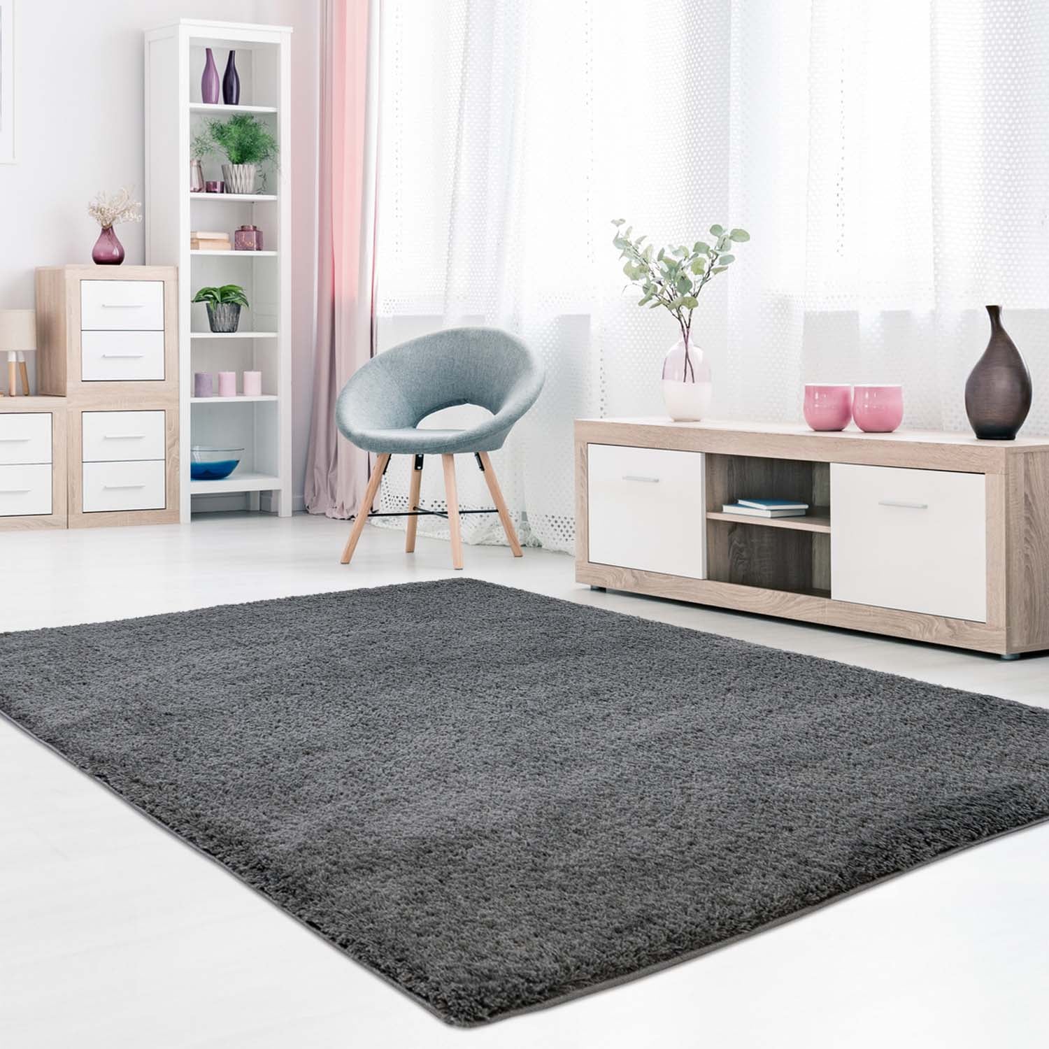 Tapijt Omid Cloud Vloerkleed Anthraciet - Omid Carpets