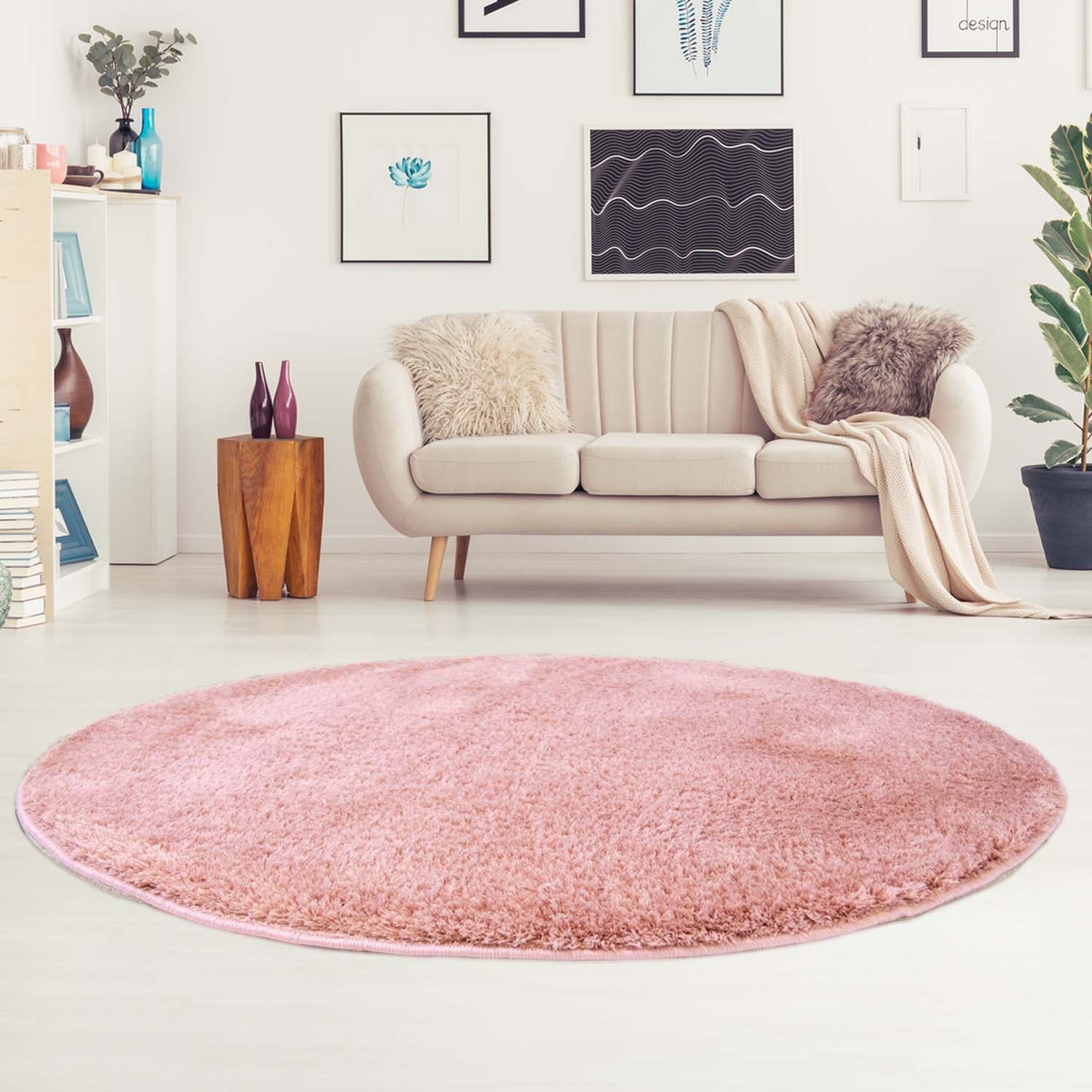 Rond Tapijt Omid Cloud Vloerkleed Roos - Omid Carpets