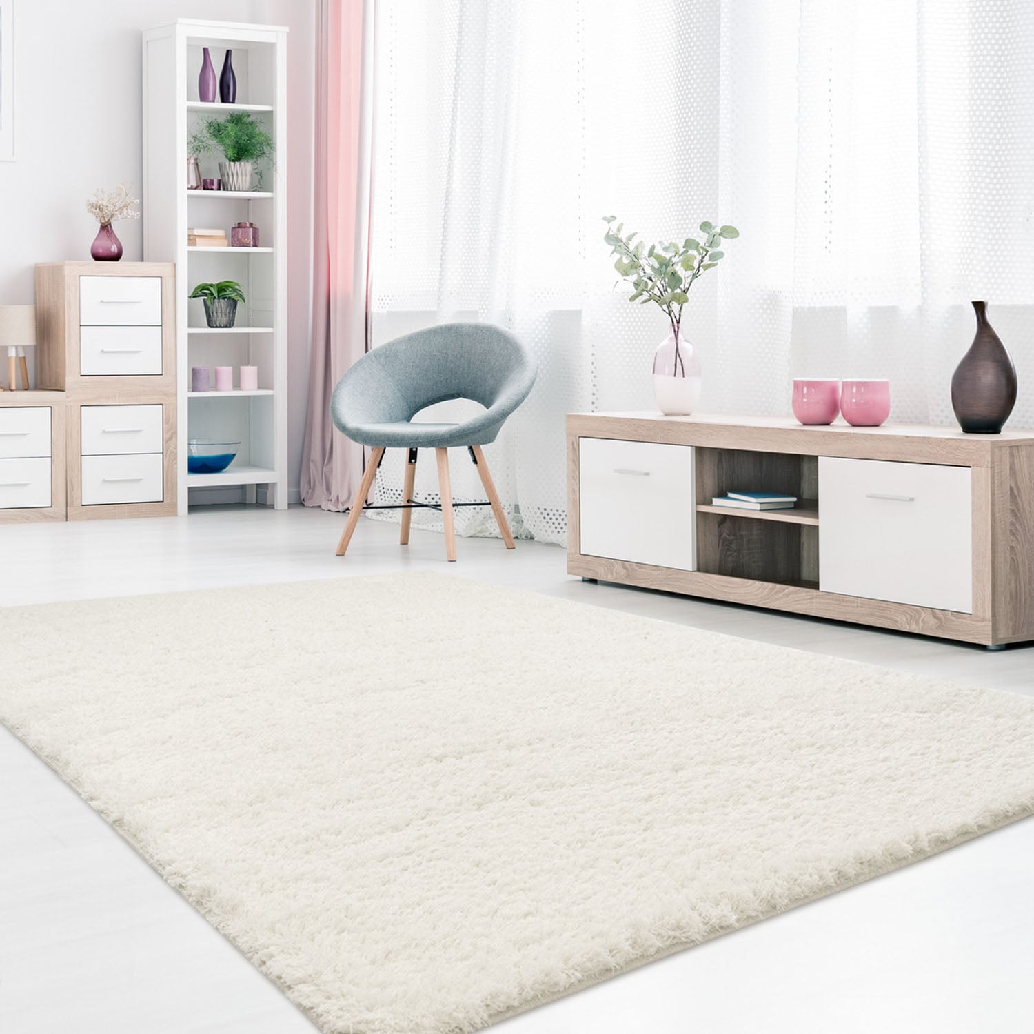 Tapijt Omid Cloud Vloerkleed Wit - Omid Carpets