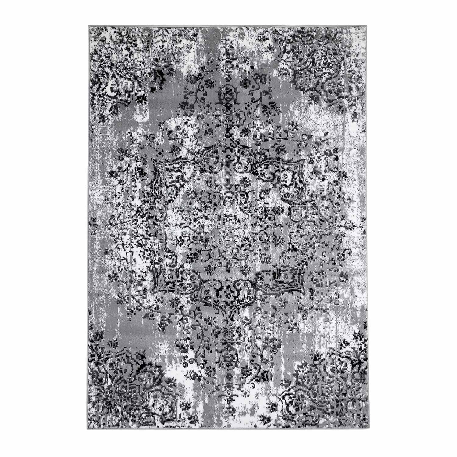 Tapijt Omid Grijstinten Abstract Vloerkleed 2 - Omid Carpets