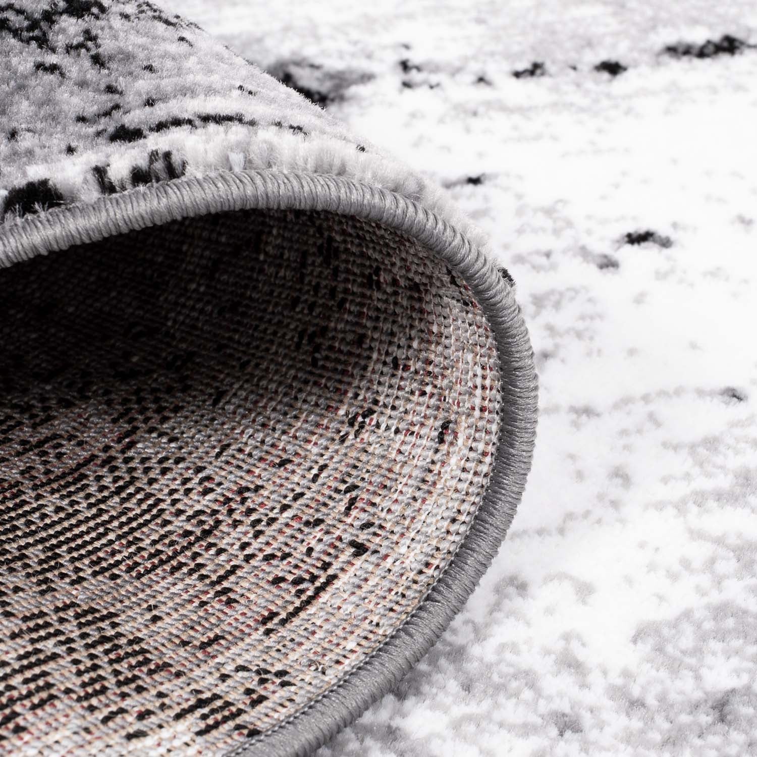 Tapijt Omid Grijstinten Abstract Vloerkleed 7 - Omid Carpets