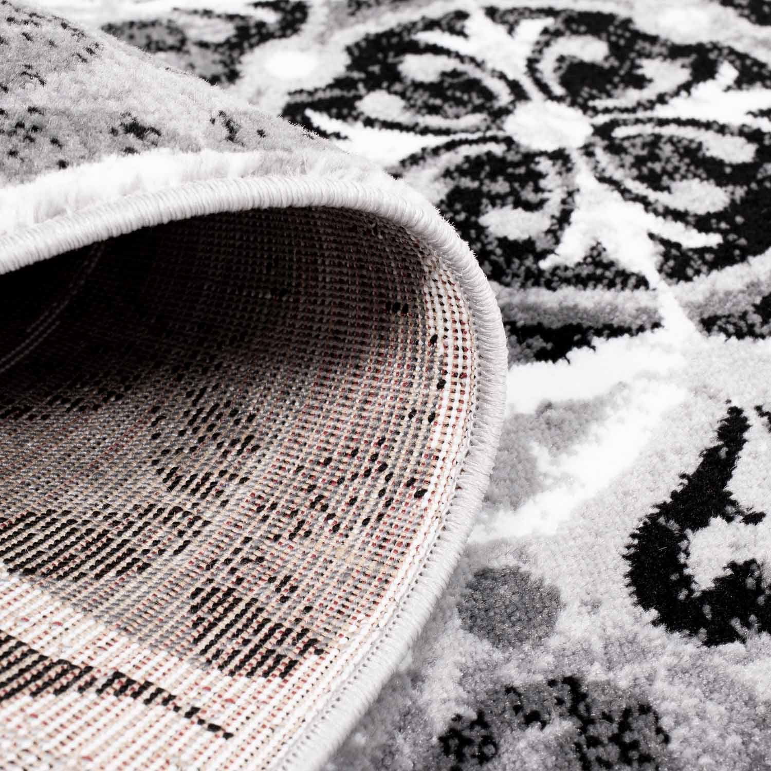 Tapijt Omid Grijstinten Abstract Vloerkleed 9 - Omid Carpets
