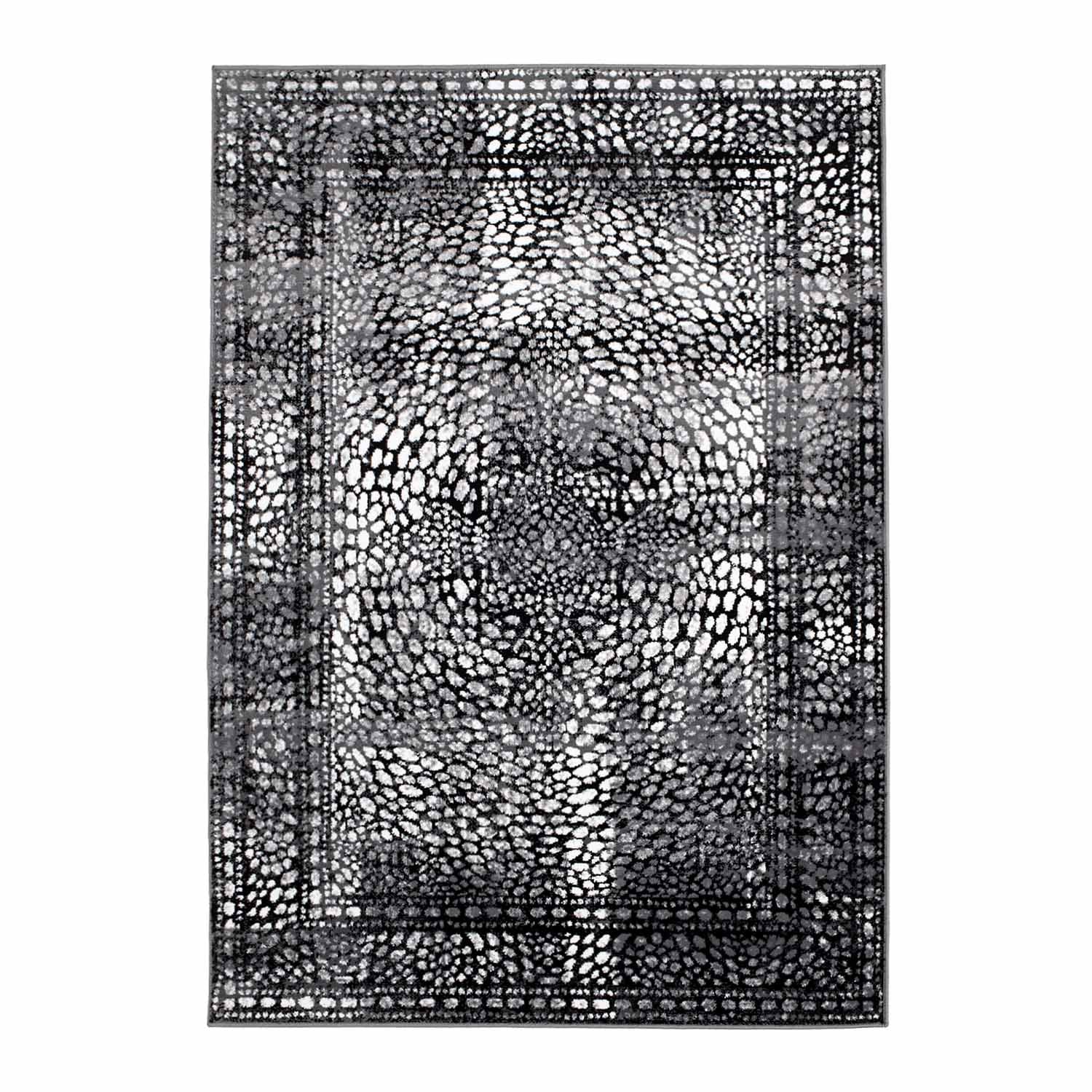 Tapijt Omid Grijstinten Abstract Vloerkleed 10 - Omid Carpets